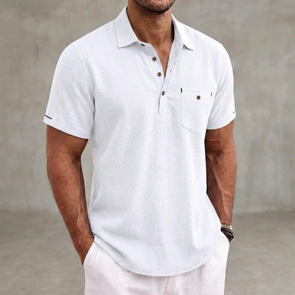 Theodore Regular Fit Polo Shirt | Collared Button Placket Polo Shirt - Image 3