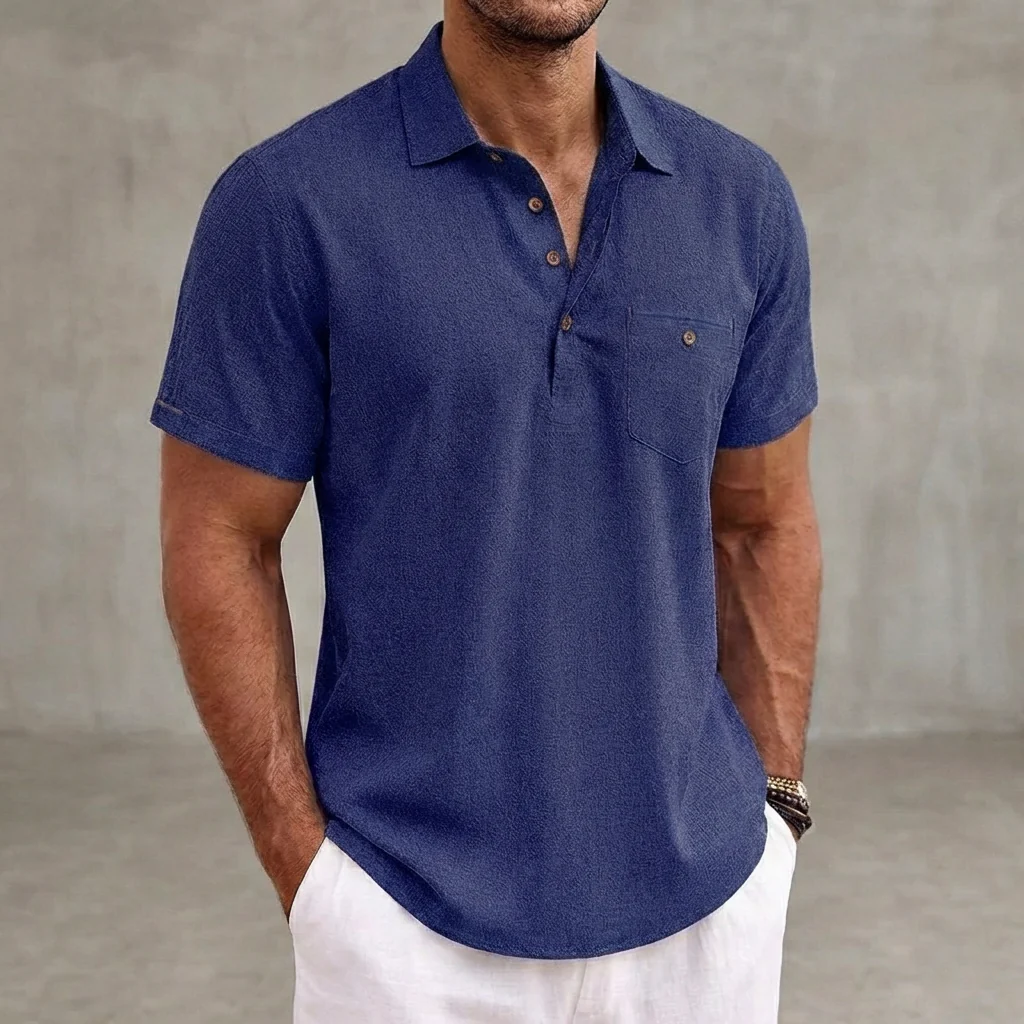Theodore Regular Fit Polo Shirt | Collared Button Placket Polo Shirt - Image 4