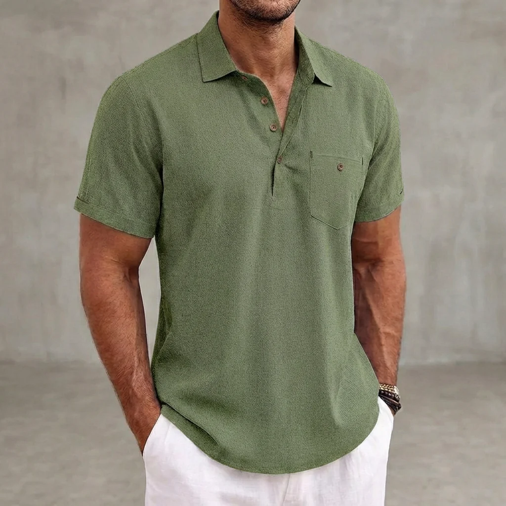 Theodore Regular Fit Polo Shirt | Collared Button Placket Polo Shirt - Image 5