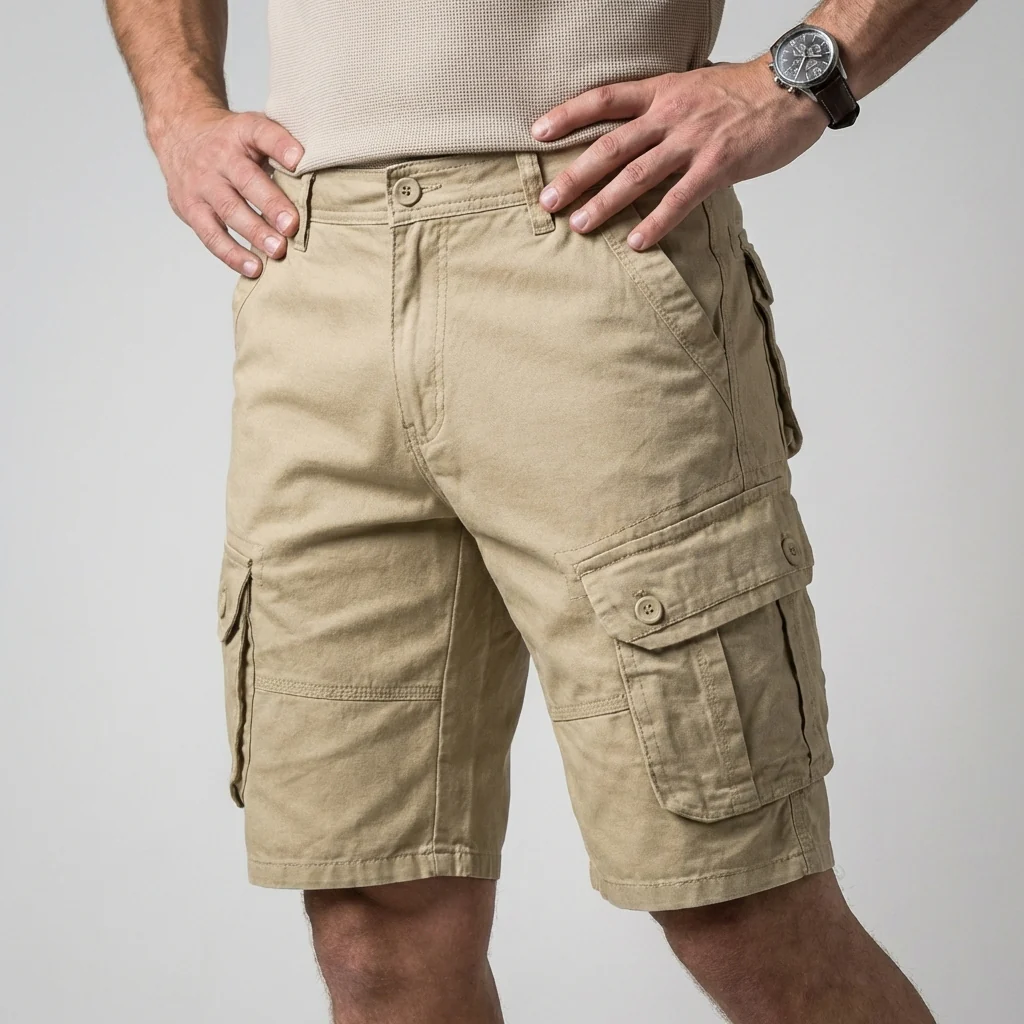 Theodore Relaxed Fit Cargo Shorts | Cargo Pockets Knee-Length Shorts - Image 3