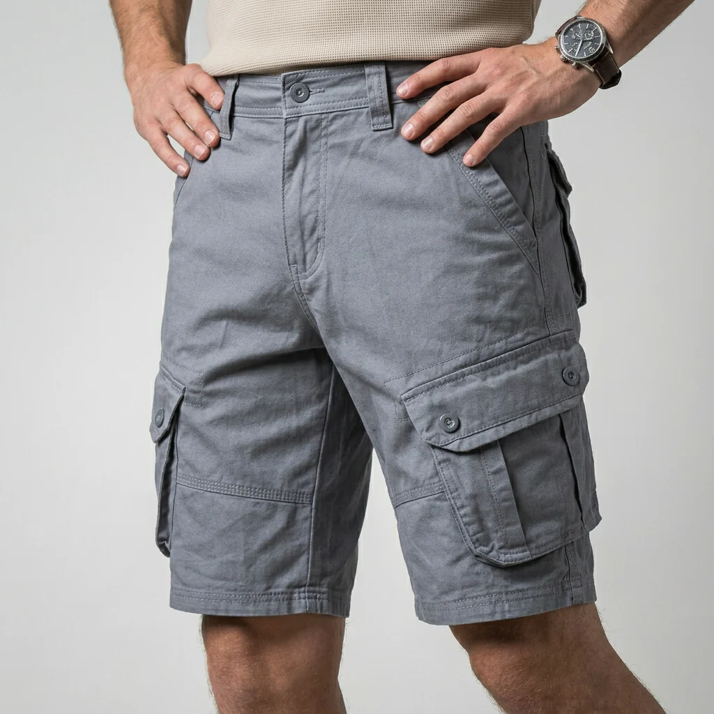 Theodore Relaxed Fit Cargo Shorts | Cargo Pockets Knee-Length Shorts - Image 5