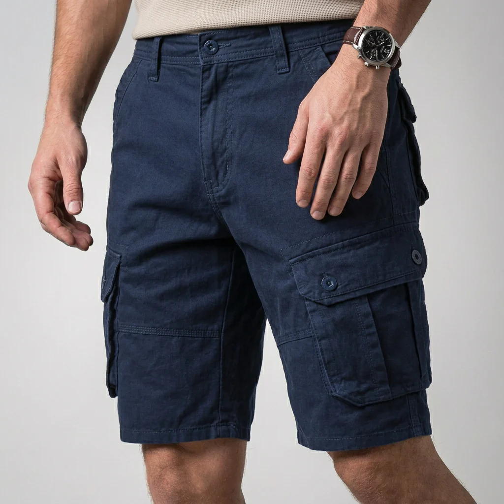 Theodore Relaxed Fit Cargo Shorts | Cargo Pockets Knee-Length Shorts - Image 6