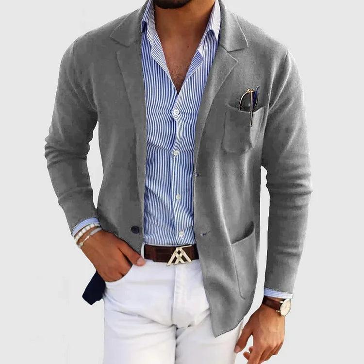 Theodore Slim Fit Blazer | Solid Notched Lapel Blazer - Image 3