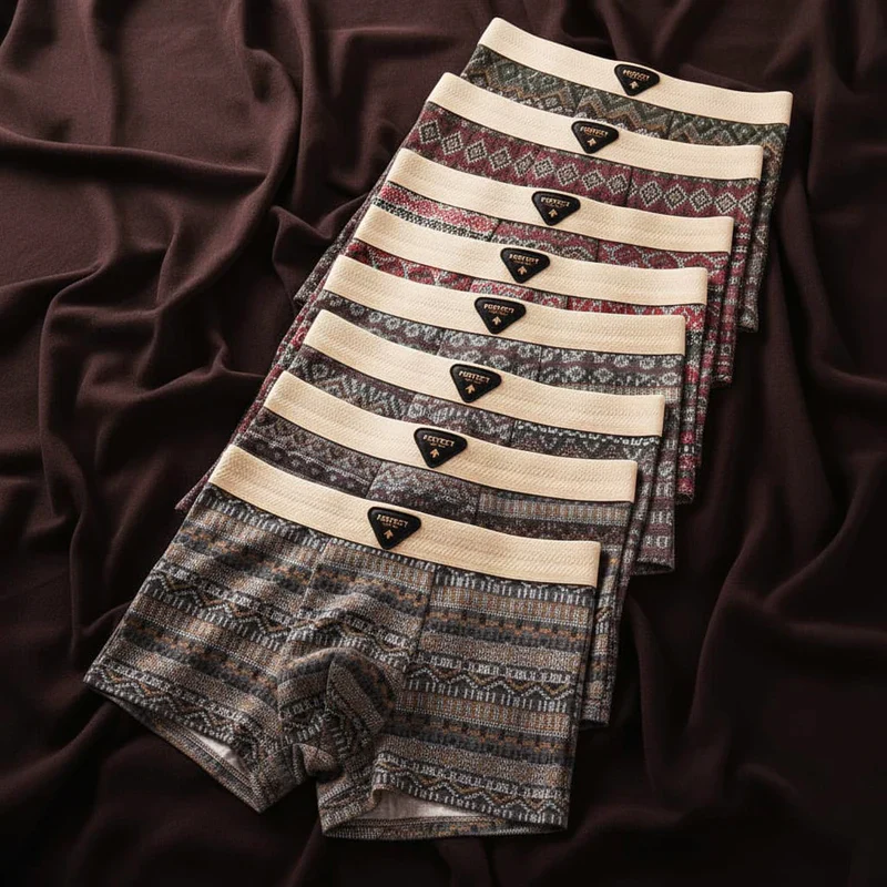 Thomas Form-Fitting Boxer Briefs | Geometric Mid-Thigh Boxer Briefs - Image 6