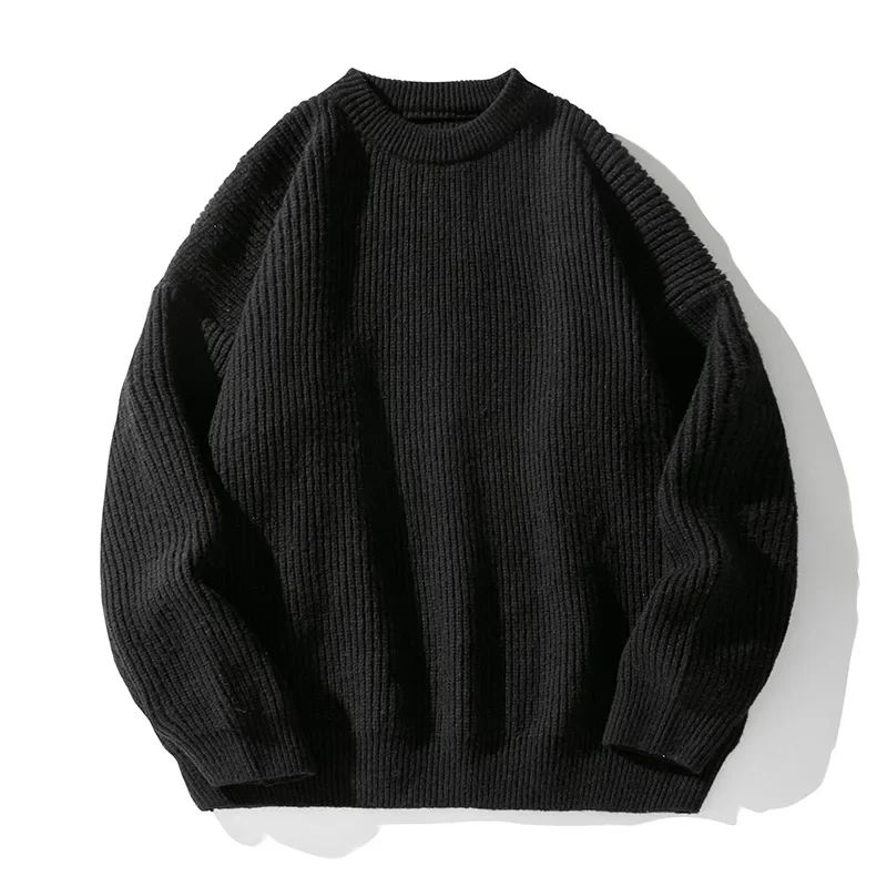 Theodore Minimalist Ribbed Crew Neck Sweater | Solid Knit Pullover - Image 2