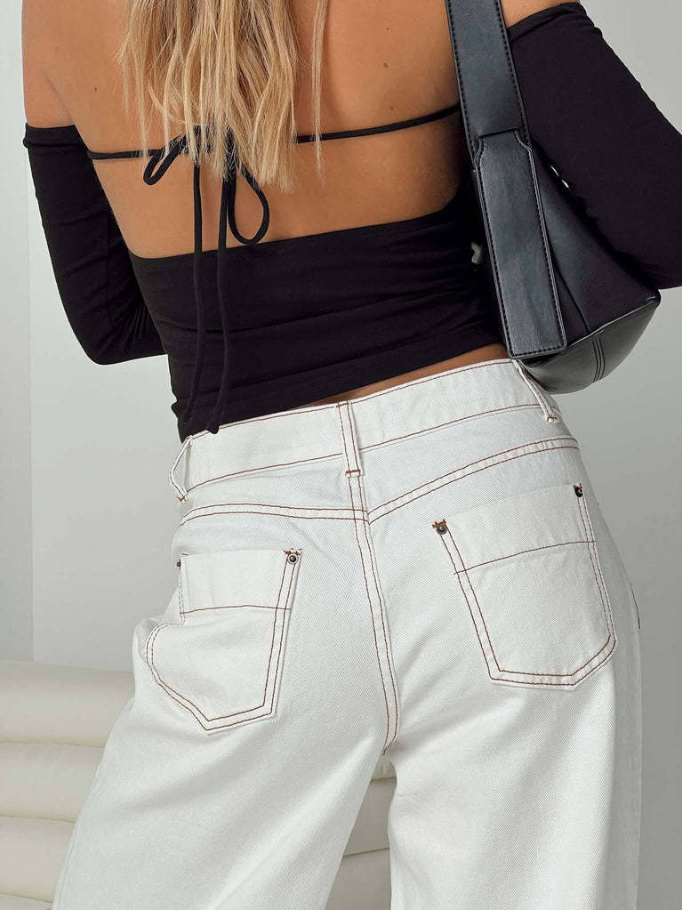 Viola Relaxed Wide-Leg Jeans | Raw Hem Five-Pocket Jeans - Image 7