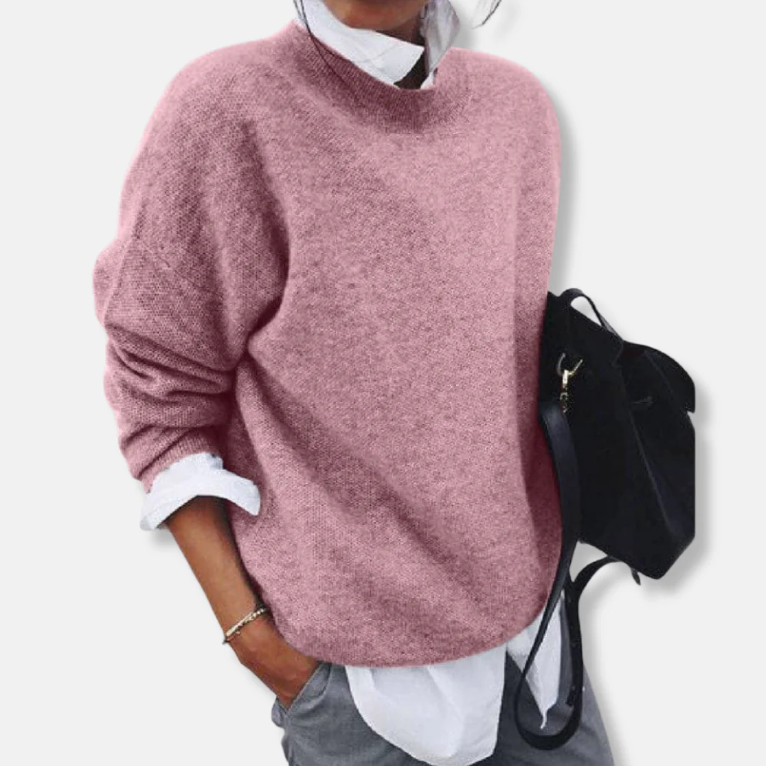 Women’s Knitted Sweater – Relaxed Fit – Wool Blend – Long Sleeve – Round Neck - Image 3