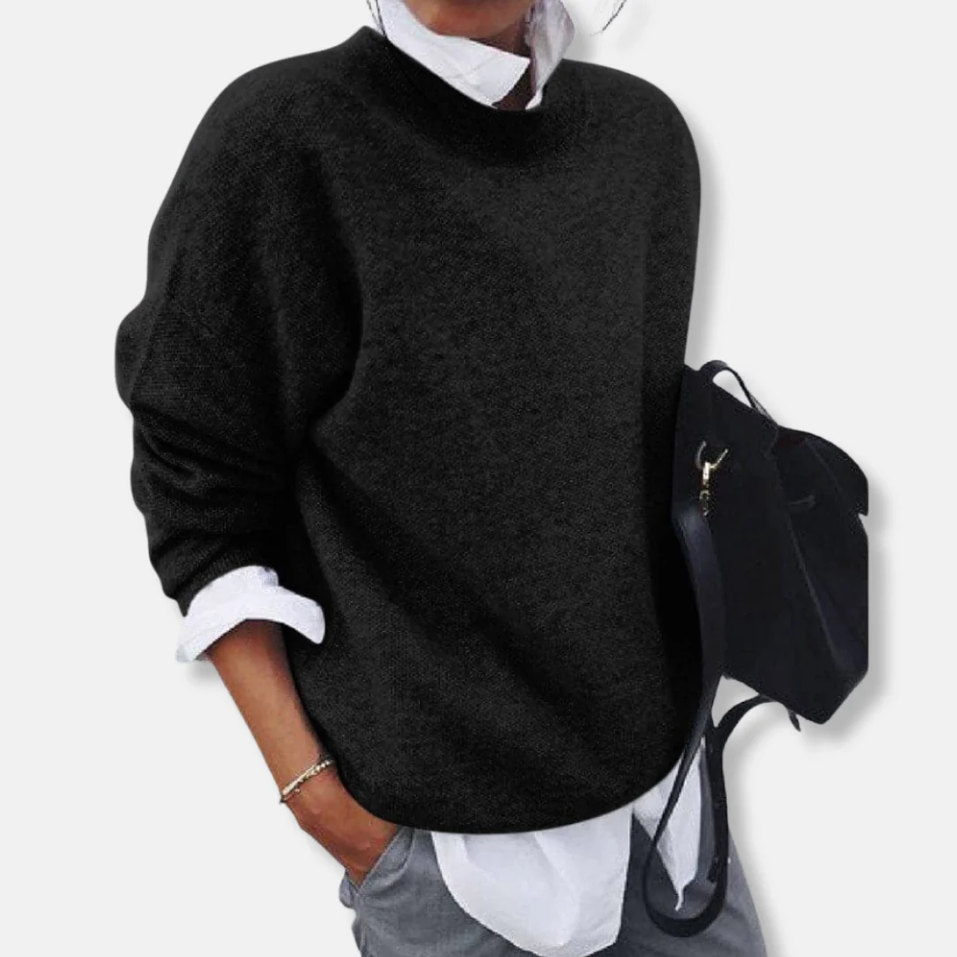 Women’s Knitted Sweater – Relaxed Fit – Wool Blend – Long Sleeve – Round Neck - Image 5