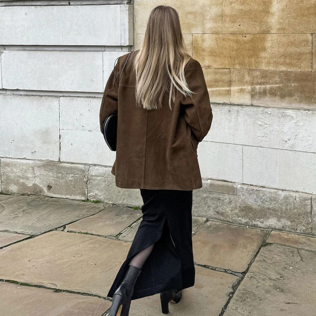 Women’s Oversized Blazer – Relaxed Fit – Soft Texture – Notched Lapel – Flap Pockets - Image 3