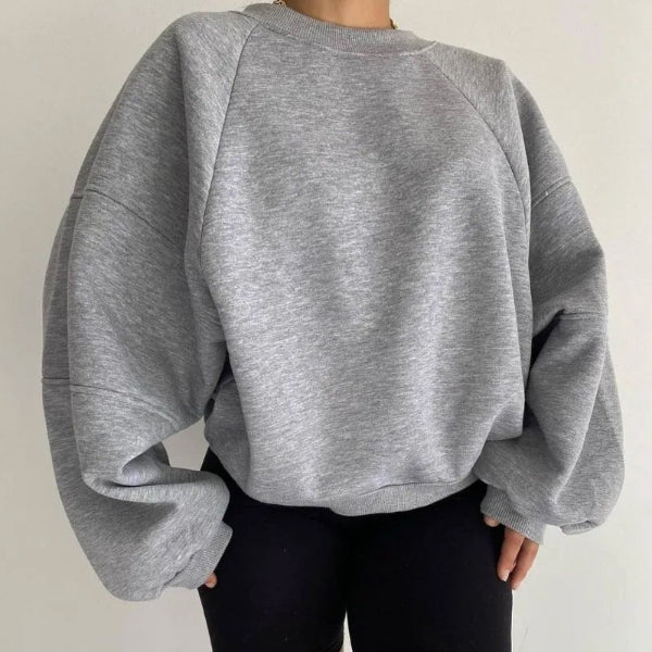 Women’s Pullover Sweater – Loose Fit – Soft Knit – Balloon Sleeves – Round Neck - Image 5
