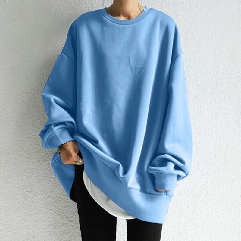 Women’s Pullover Sweater – Oversized Fit – Soft Knit – Crew Neck – Tunic Length - Image 5