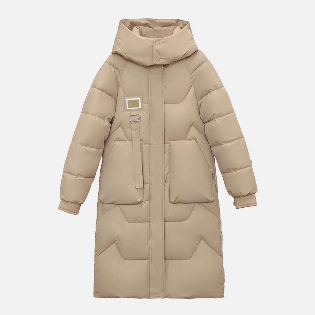 Women’s Trench Coat – Oversized Relaxed Fit – Quilted Long Insulated Hooded Design - Image 4