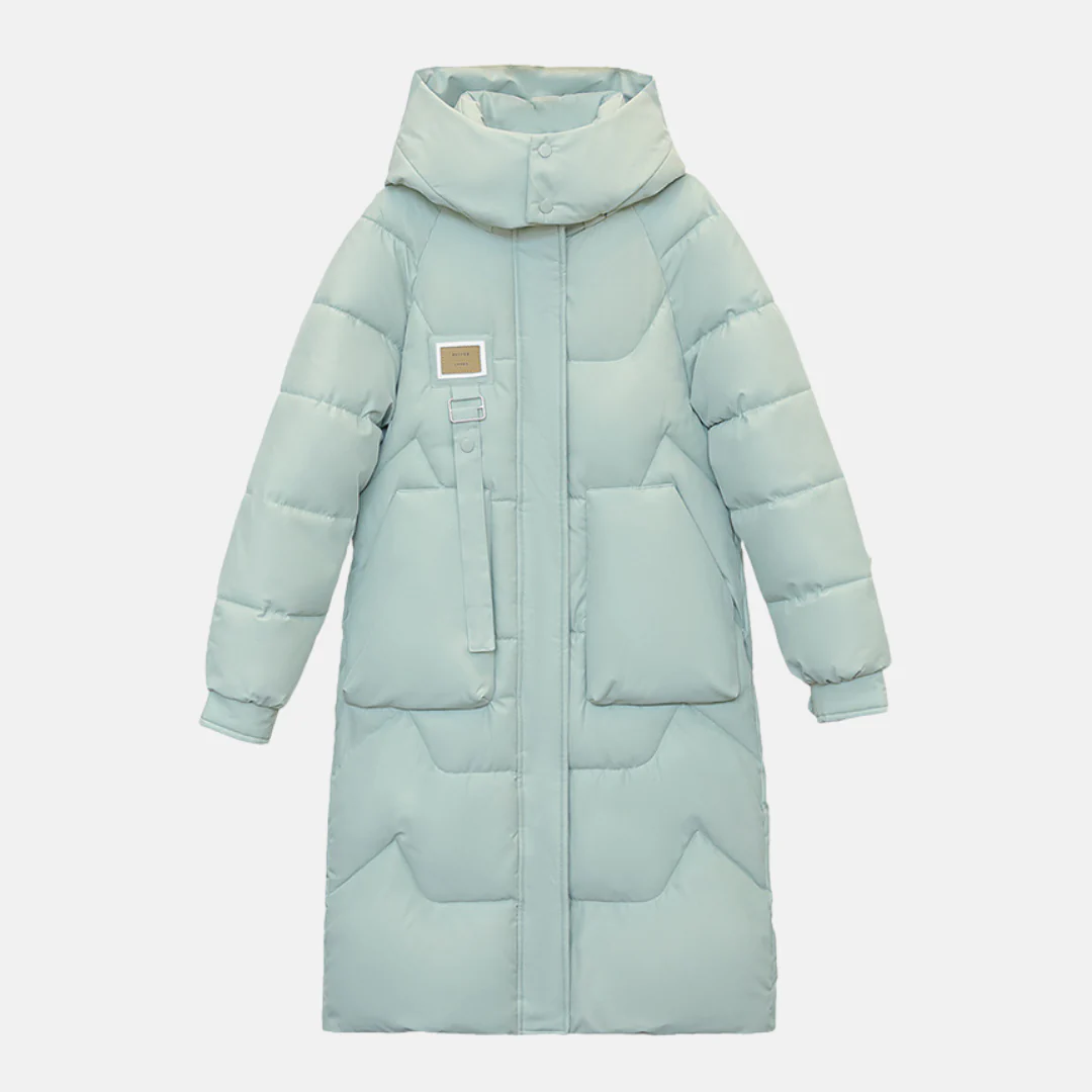 Women’s Trench Coat – Oversized Relaxed Fit – Quilted Long Insulated Hooded Design - Image 6