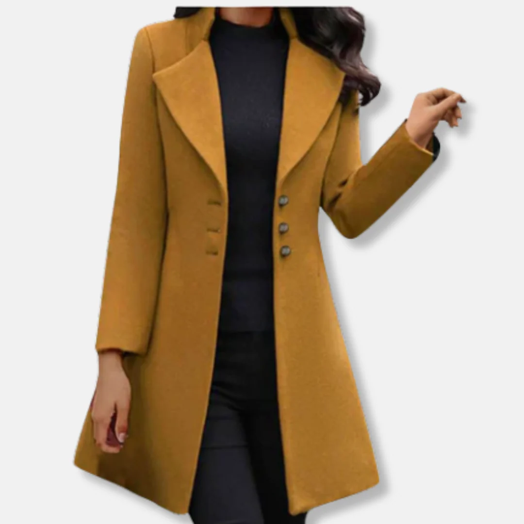 Women’s Wool Coat – Slim Fit – Mid-Length – Double-Breasted – Notched Lapel - Image 3